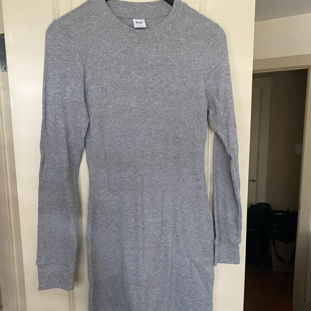 TNA Grey Long Sleeve Dress - Like New - Large